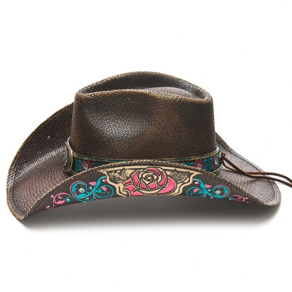 STAMPEDE HATS -Genuine Panama Straw Western Hat - Picture 5 of 7